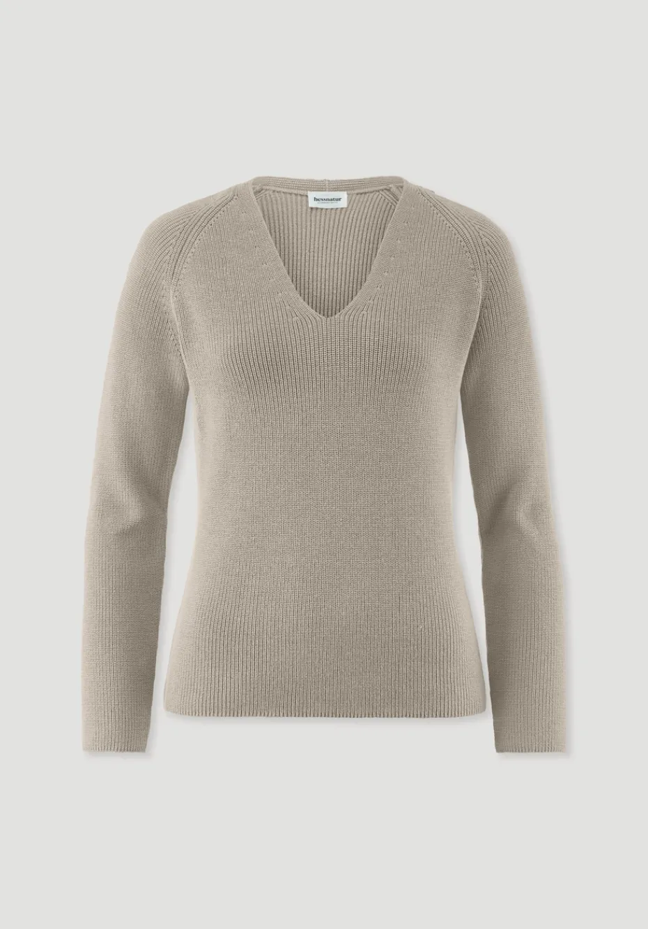 hessnatur Strick Pullover Regular aus reiner Bio-Baumwolle von taupe Outlet