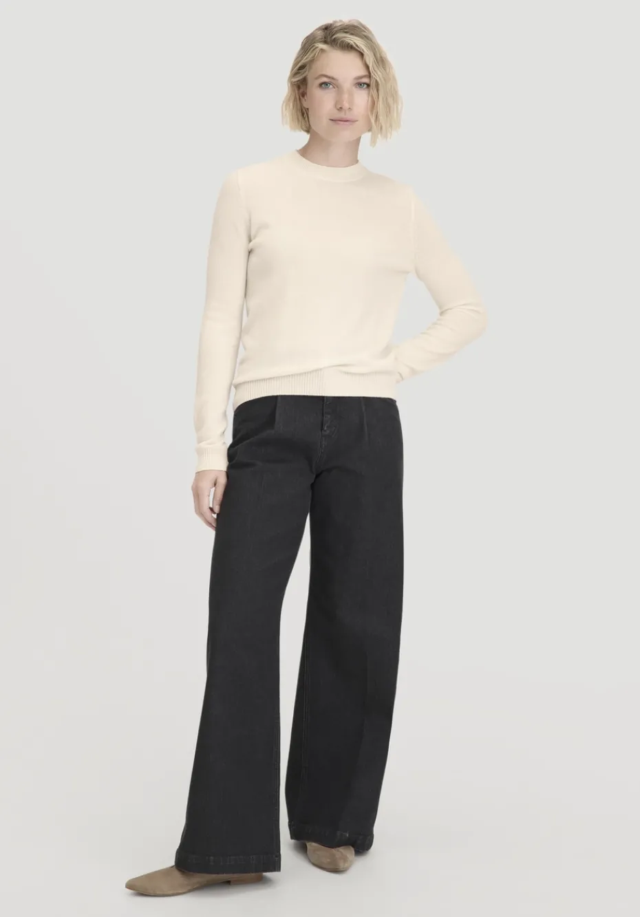 hessnatur Strick Pullover Regular aus Bio-Merinowolle mit Cashmere von naturweiss Discount