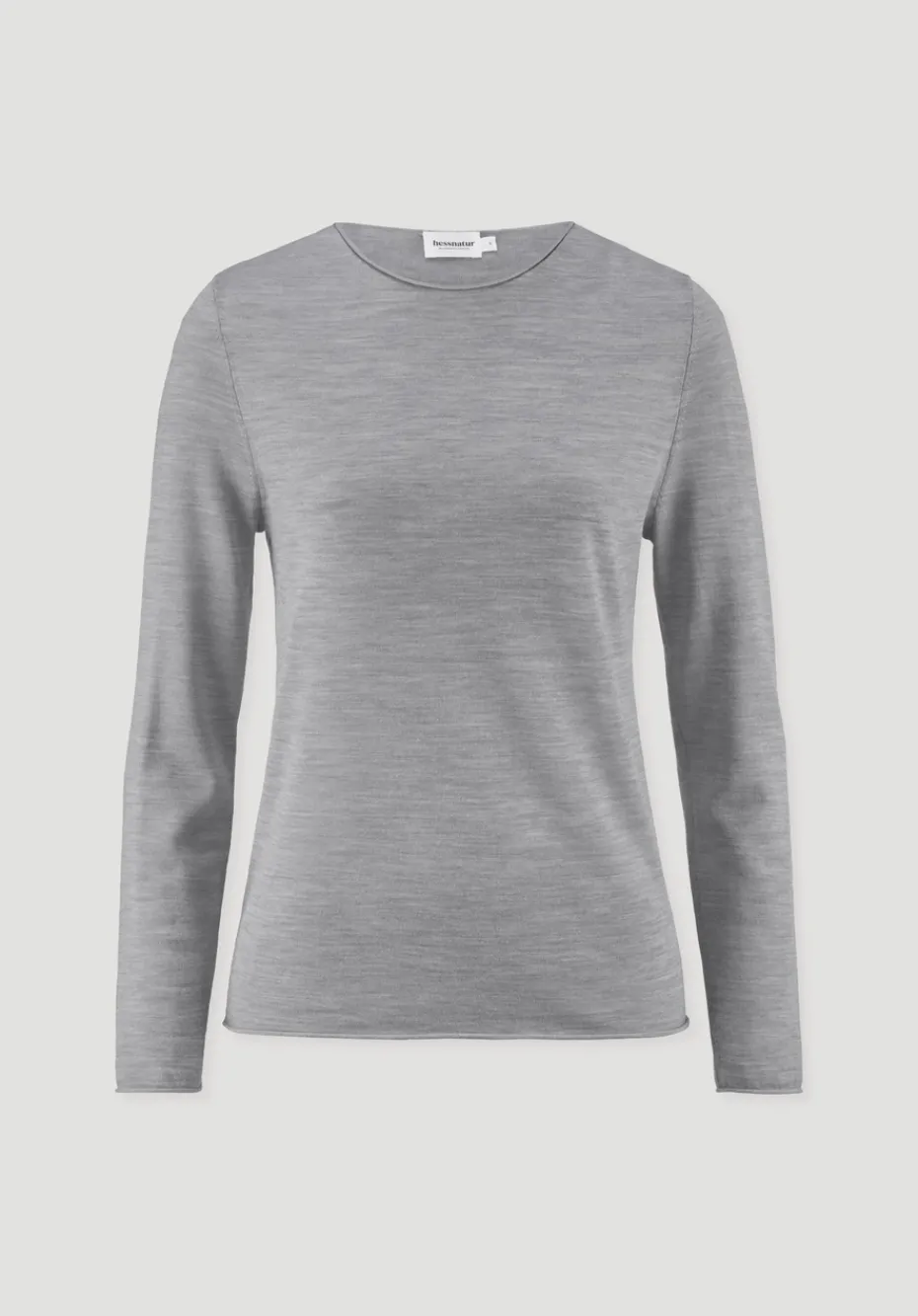 hessnatur Strick Pullover Regular aus reiner Bio-Merinowolle von hellgrau Outlet