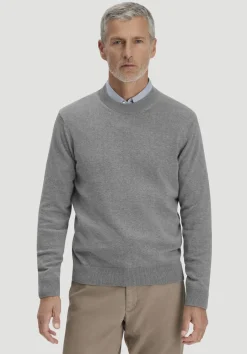 hessnatur Strick Pullover Regular aus reiner Bio-Baumwolle von grau New