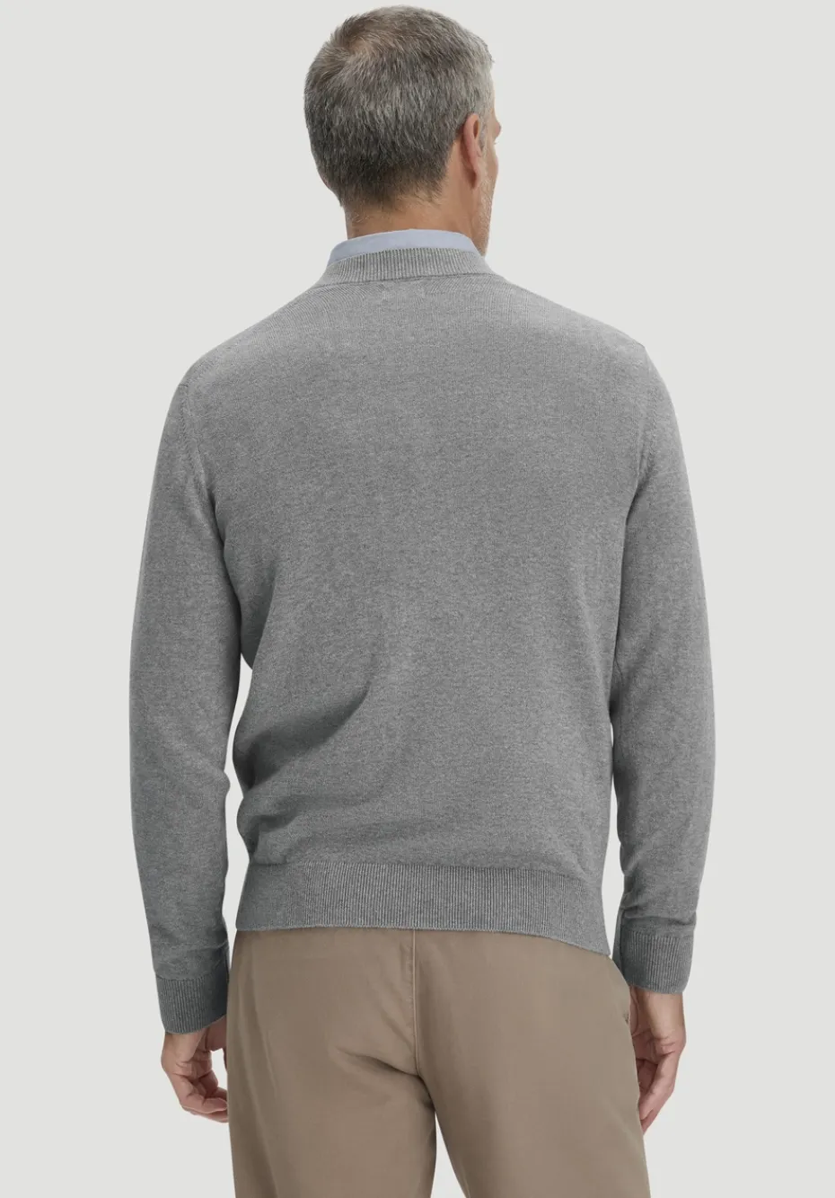 hessnatur Strick Pullover Regular aus reiner Bio-Baumwolle von grau New