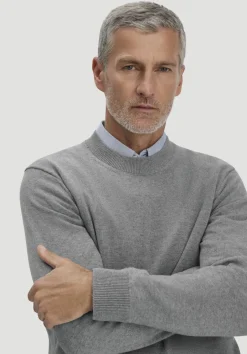 hessnatur Strick Pullover Regular aus reiner Bio-Baumwolle von grau New