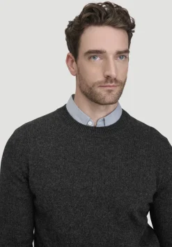 hessnatur Strick Pullover Regular aus Bio-Merinowolle mit Bio-Baumwolle von anthrazit Discount