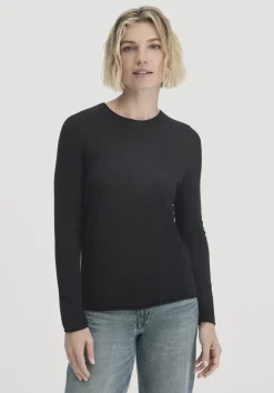 hessnatur Strick Pullover Regular aus reiner Bio-Merinowolle von schwarz Sale
