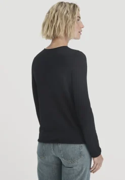 hessnatur Strick Pullover Regular aus reiner Bio-Merinowolle von schwarz Sale