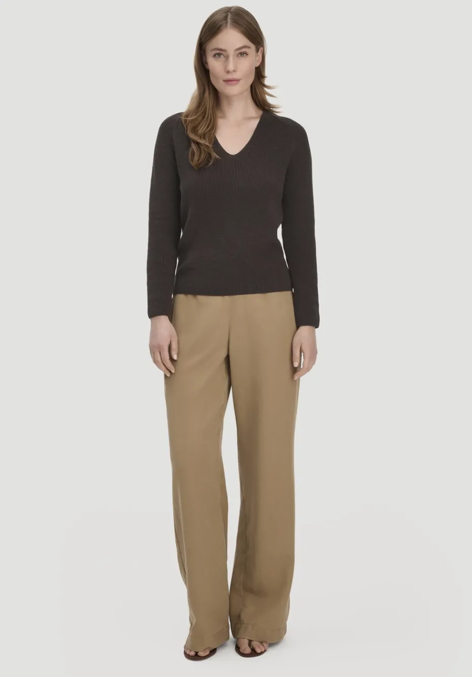 hessnatur Strick Pullover Regular aus reiner Bio-Baumwolle von kakao braun