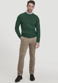 hessnatur Strick Pullover Regular aus Bio-Merinowolle mit Cashmere von tannengrün