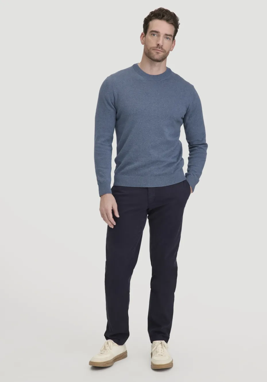hessnatur Strick Pullover Regular aus reiner Bio-Baumwolle von helles jeansblau Best