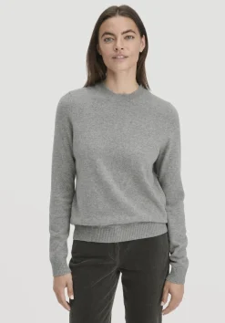 hessnatur Strick Pullover Regular aus Bio-Merinowolle mit Cashmere von grau Best
