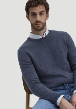 hessnatur Strick Pullover Regular aus Bio-Merinowolle mit Bio-Baumwolle von mitternachtsblau Online