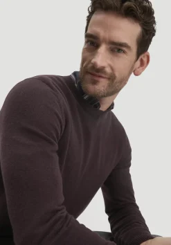 hessnatur Strick Pullover Regular aus Bio-Merinowolle mit Cashmere von schwarzbeere Clearance