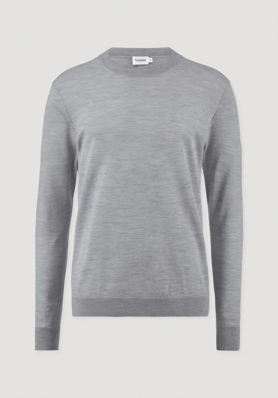 hessnatur Strick Pullover Regular aus reiner Bio-Merinowolle von hellgrau Online