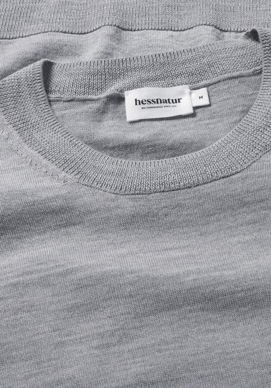 hessnatur Strick Pullover Regular aus reiner Bio-Merinowolle von hellgrau Online