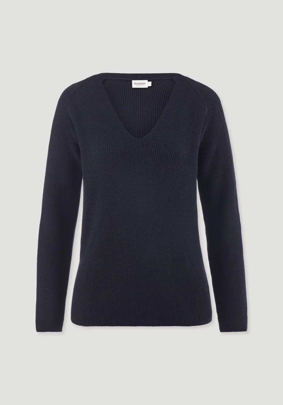 hessnatur Strick Pullover Regular aus reiner Bio-Baumwolle von marine Sale