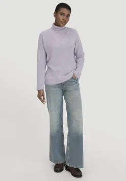 hessnatur Strick Pullover Regular aus reiner Bio-Baumwolle von pastell lavendel New