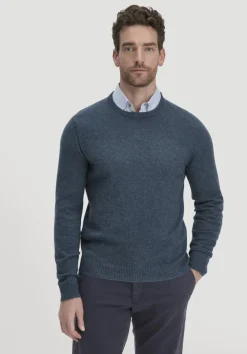 hessnatur Strick Pullover Regular BETTER RECYCLING aus reinem Cashmere von helles jeansblau Online