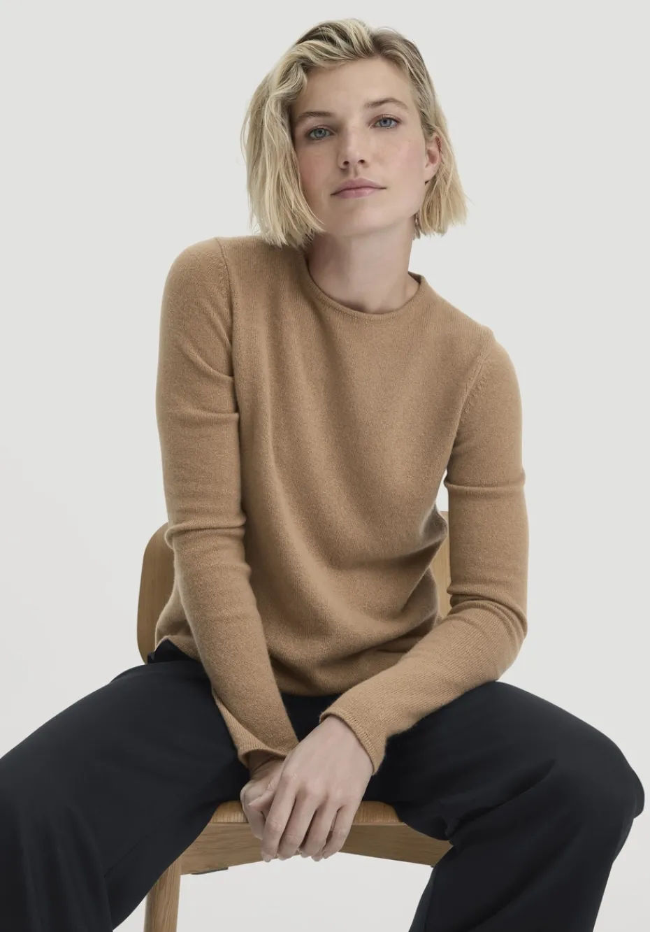 hessnatur Strick Pullover Regular BETTER RECYCLING aus reinem Cashmere von dunkles camel Hot