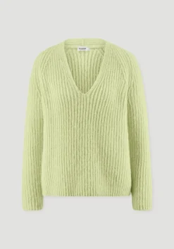 hessnatur Strick Pullover Relaxed aus Alpaka mit Bio-Baumwolle von maigrün Hot