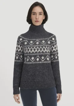 hessnatur Strick Pullover Relaxed aus Alpaka mit Bio-Baumwolle von marine Outlet