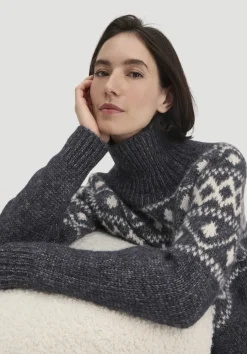 hessnatur Strick Pullover Relaxed aus Alpaka mit Bio-Baumwolle von marine Outlet