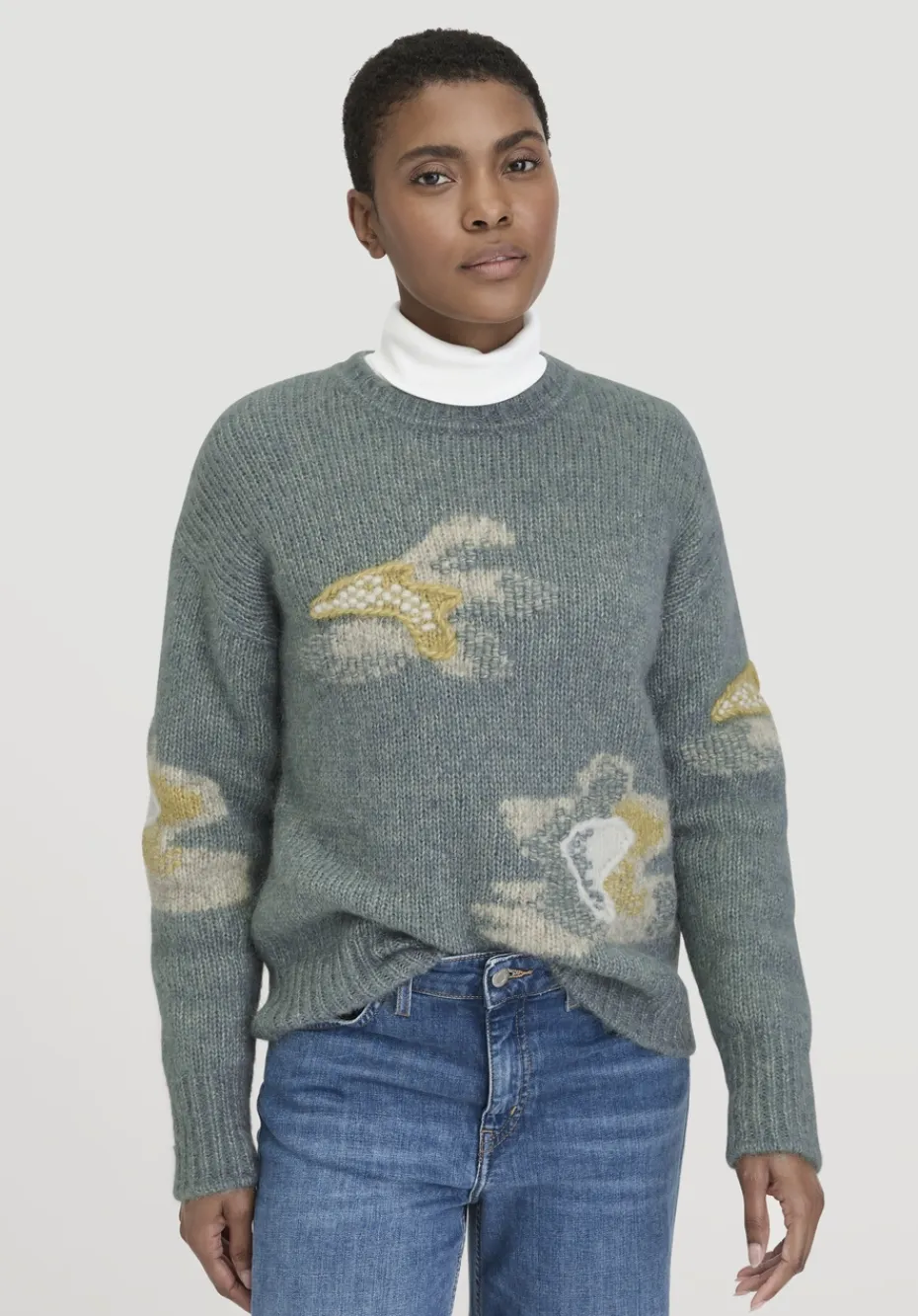 hessnatur Strick Pullover Relaxed aus Alpaka mit Baumwolle von fichtengrün Clearance