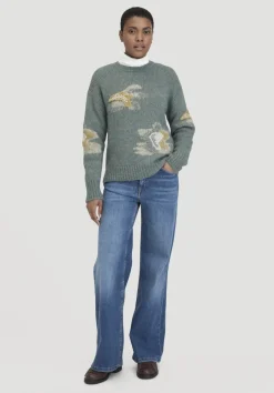 hessnatur Strick Pullover Relaxed aus Alpaka mit Baumwolle von fichtengrün Clearance