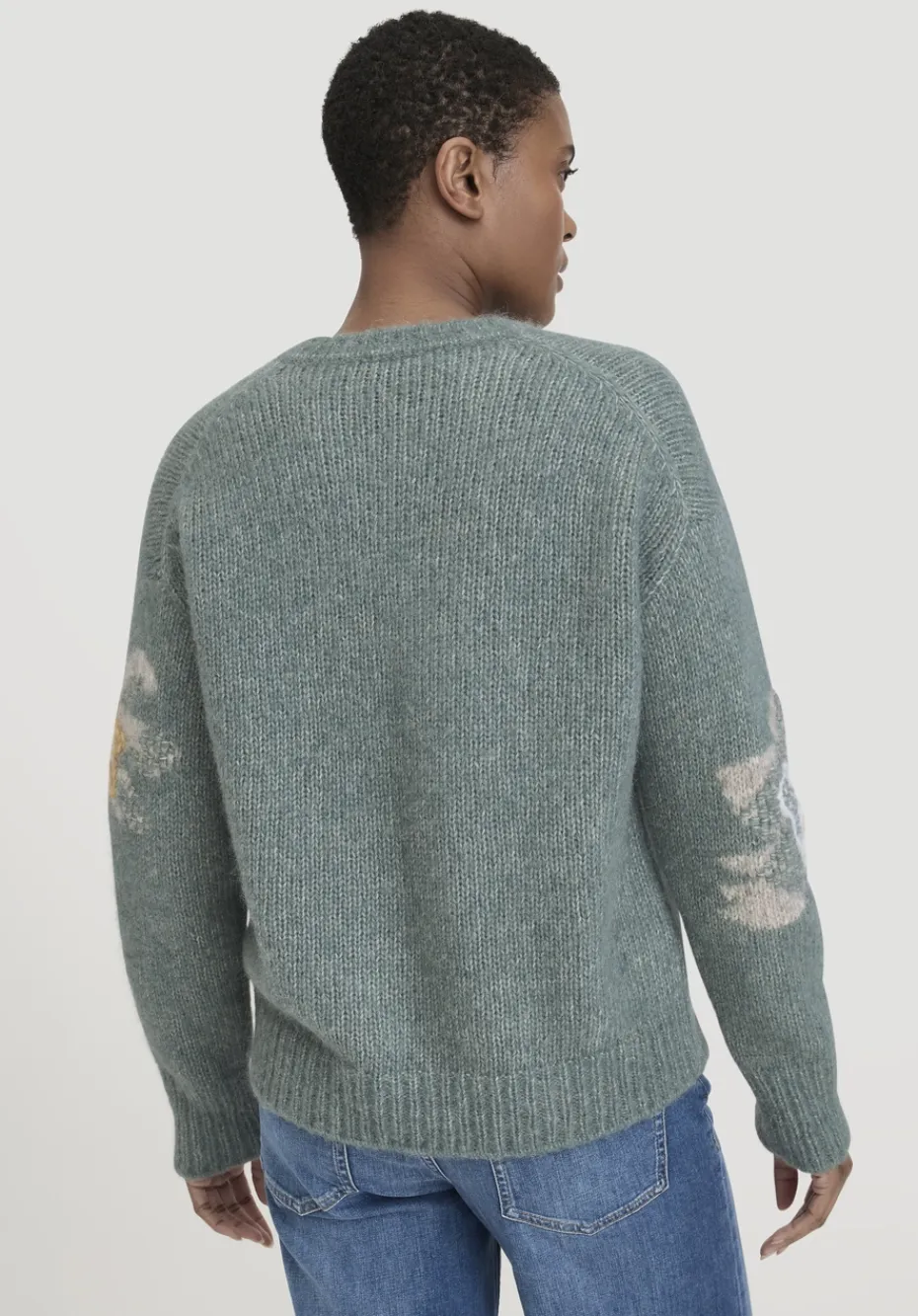 hessnatur Strick Pullover Relaxed aus Alpaka mit Baumwolle von fichtengrün Clearance