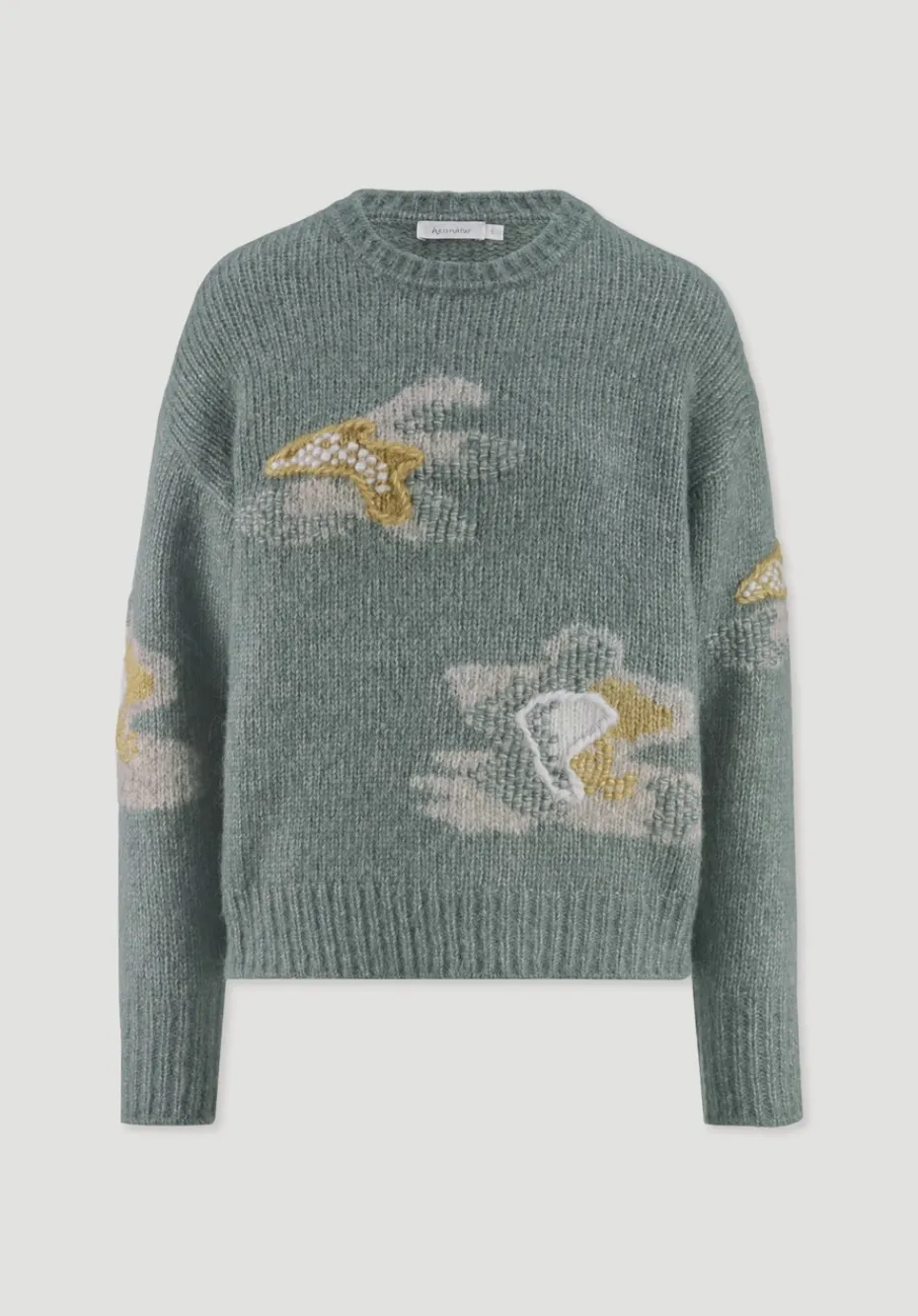 hessnatur Strick Pullover Relaxed aus Alpaka mit Baumwolle von fichtengrün Clearance