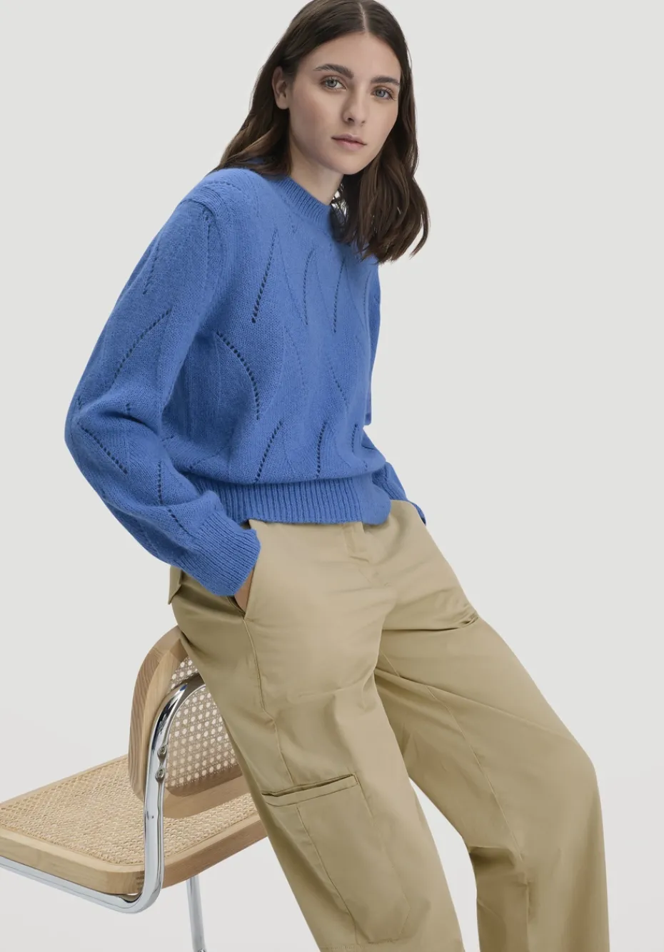 hessnatur Strick Pullover Relaxed aus reinem Alpaka von kornblume Hot