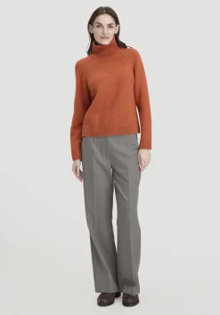 hessnatur Strick Pullover Relaxed aus Bio-Merinowolle mit Bio-Baumwolle von rotorange