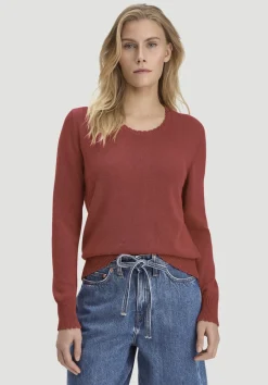 hessnatur Strick Pullover Relaxed aus Leinen mit Bio-Baumwolle und LENZING™ ECOVERO von terrakotta Clearance