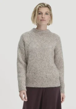 hessnatur Strick Pullover Relaxed aus Alpaka mit Bio-Baumwolle von naturgrau Clearance
