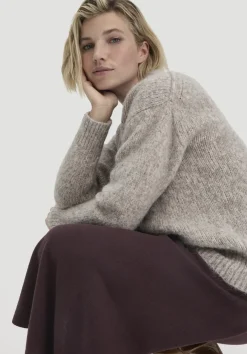 hessnatur Strick Pullover Relaxed aus Alpaka mit Bio-Baumwolle von naturgrau Clearance