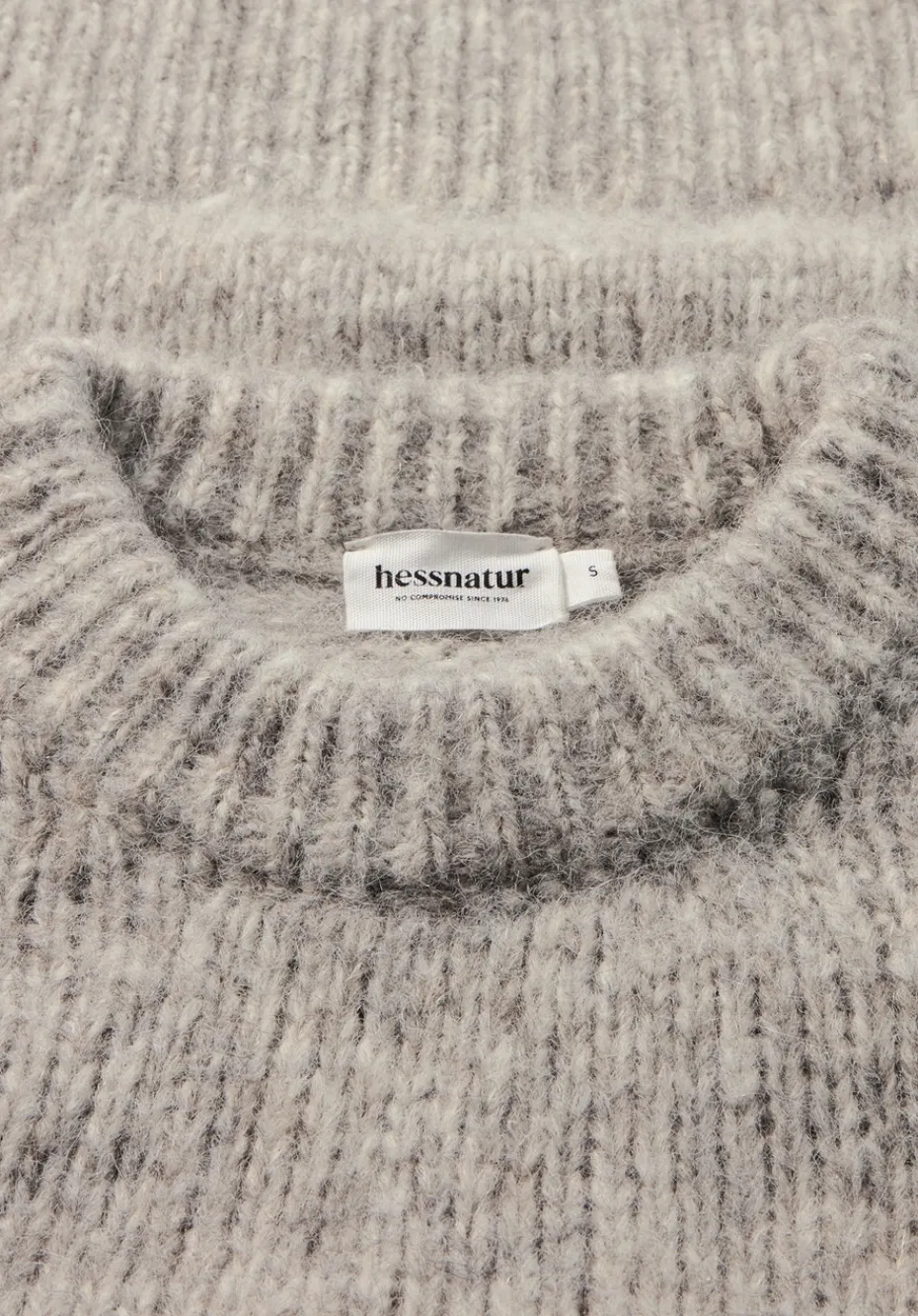 hessnatur Strick Pullover Relaxed aus Alpaka mit Bio-Baumwolle von naturgrau Clearance