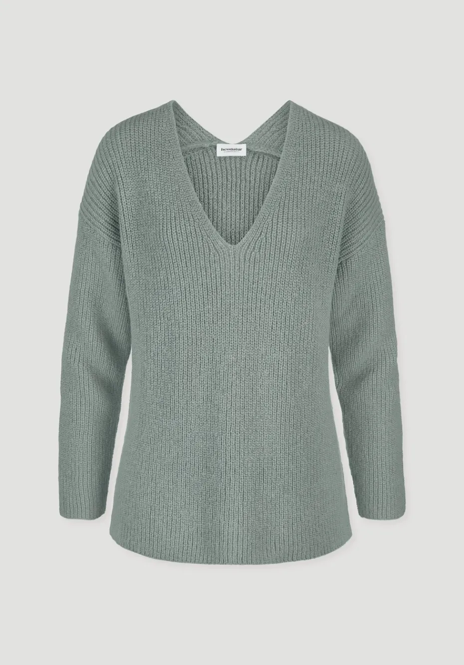 hessnatur Strick Pullover Relaxed aus reinem Alpaka von mattgrün