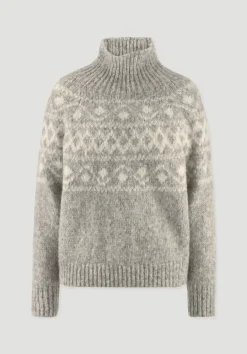 hessnatur Strick Pullover Relaxed aus Alpaka mit Bio-Baumwolle von naturgrau New