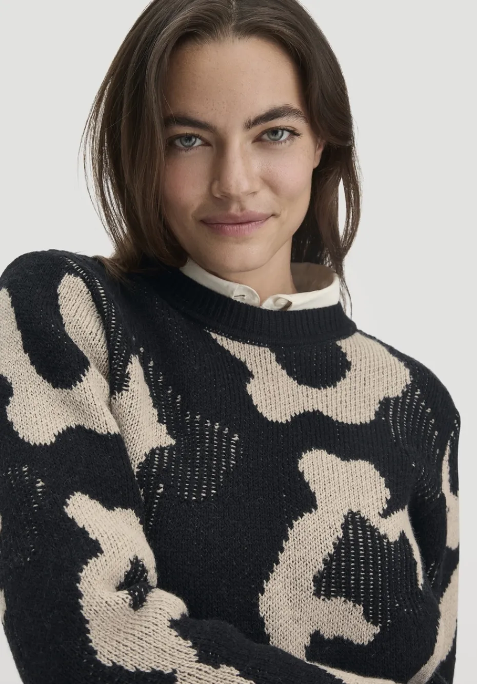hessnatur Strick Pullover Relaxed aus Bio-Baumwolle und Bio-Schurwolle von taupe Hot