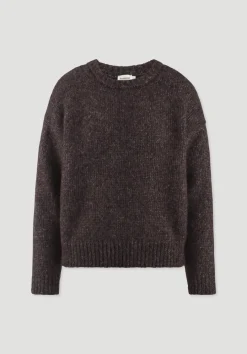 hessnatur Strick Pullover Relaxed aus Alpaka mit Bio-Baumwolle von schwarzbeere Sale