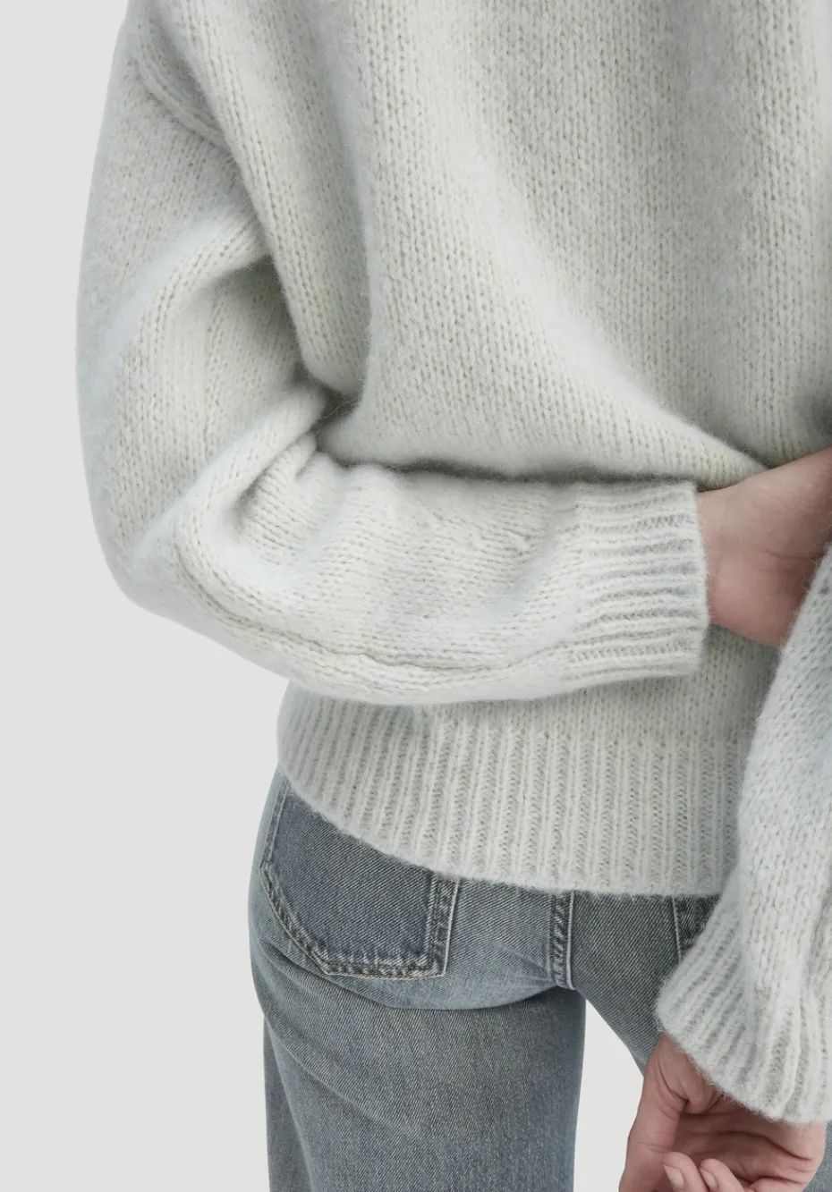 hessnatur Strick Pullover Relaxed aus Alpaka mit Bio-Baumwolle von hellblau
