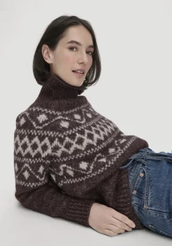 hessnatur Strick Pullover Relaxed aus Alpaka mit Bio-Baumwolle von schwarzbeere Online