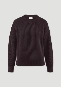 hessnatur Strick Pullover Relaxed aus reiner Bio-Baumwolle von schwarzbeere New