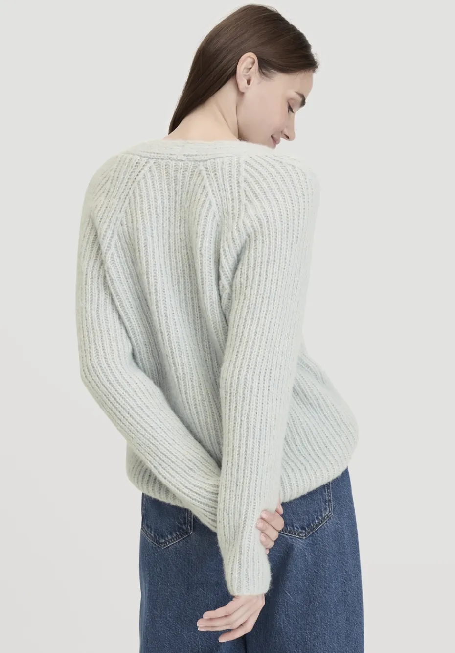 hessnatur Strick Pullover Relaxed aus Alpaka mit Bio-Baumwolle von himmelblau Best