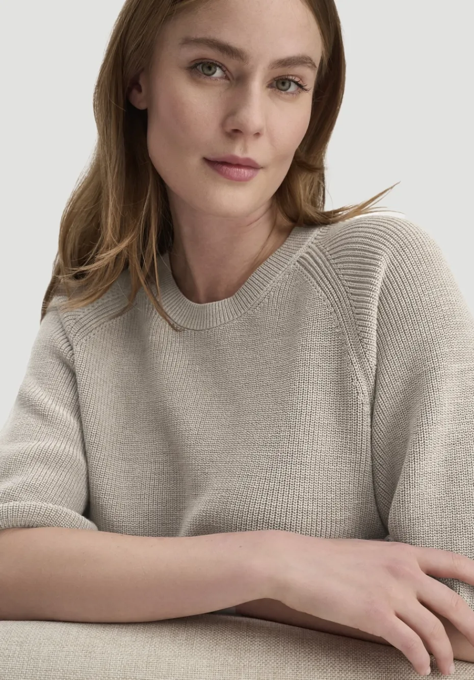 hessnatur Strick Pullover Relaxed aus reiner Bio-Baumwolle von taupe New