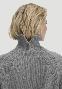 hessnatur Strick Pullover Relaxed aus Bio-Merinowolle mit Bio-Baumwolle von grau New