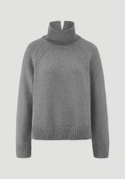 hessnatur Strick Pullover Relaxed aus Bio-Merinowolle mit Bio-Baumwolle von grau New