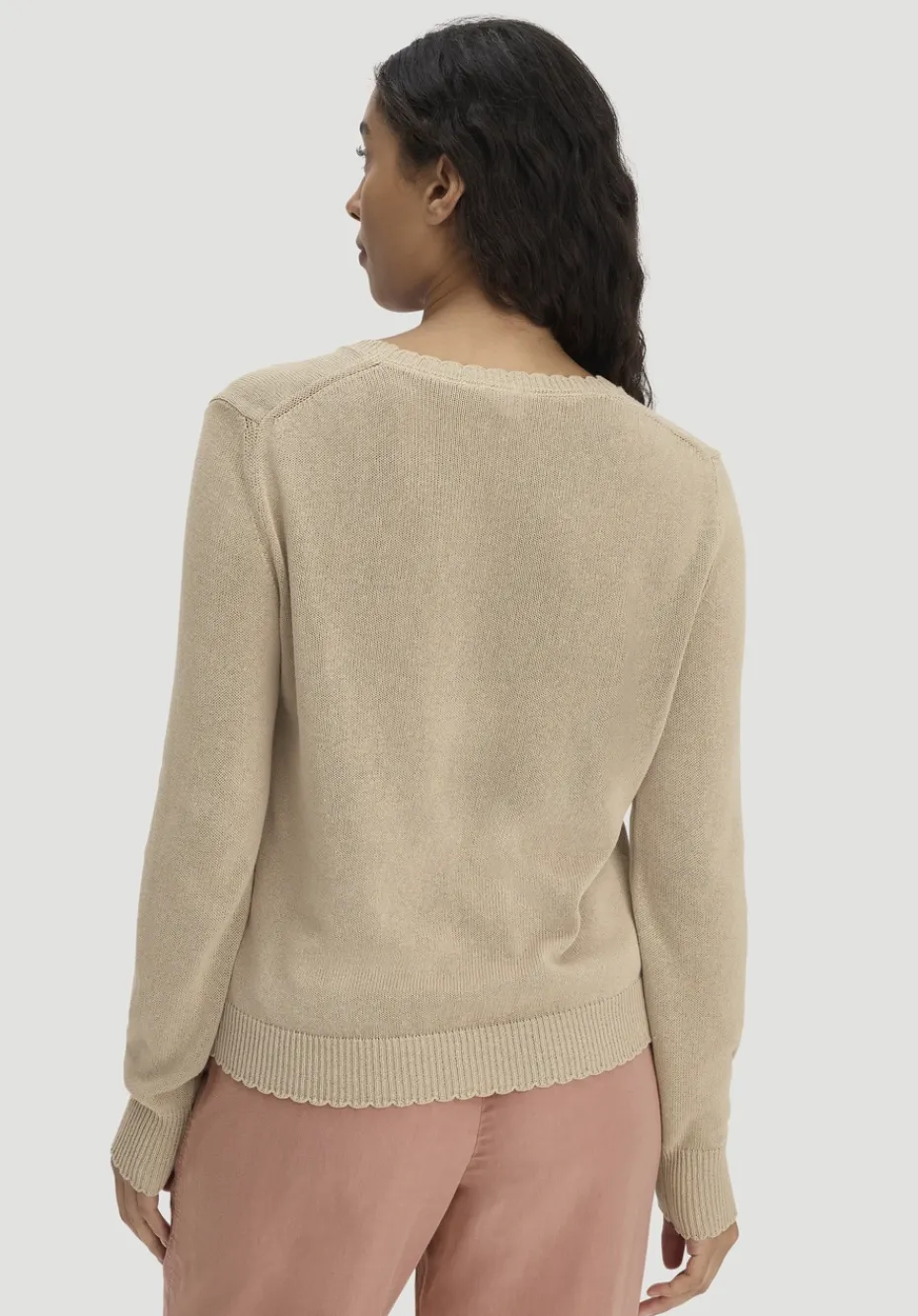 hessnatur Strick Pullover Relaxed aus Leinen mit Bio-Baumwolle und LENZING™ ECOVERO von taupe Outlet