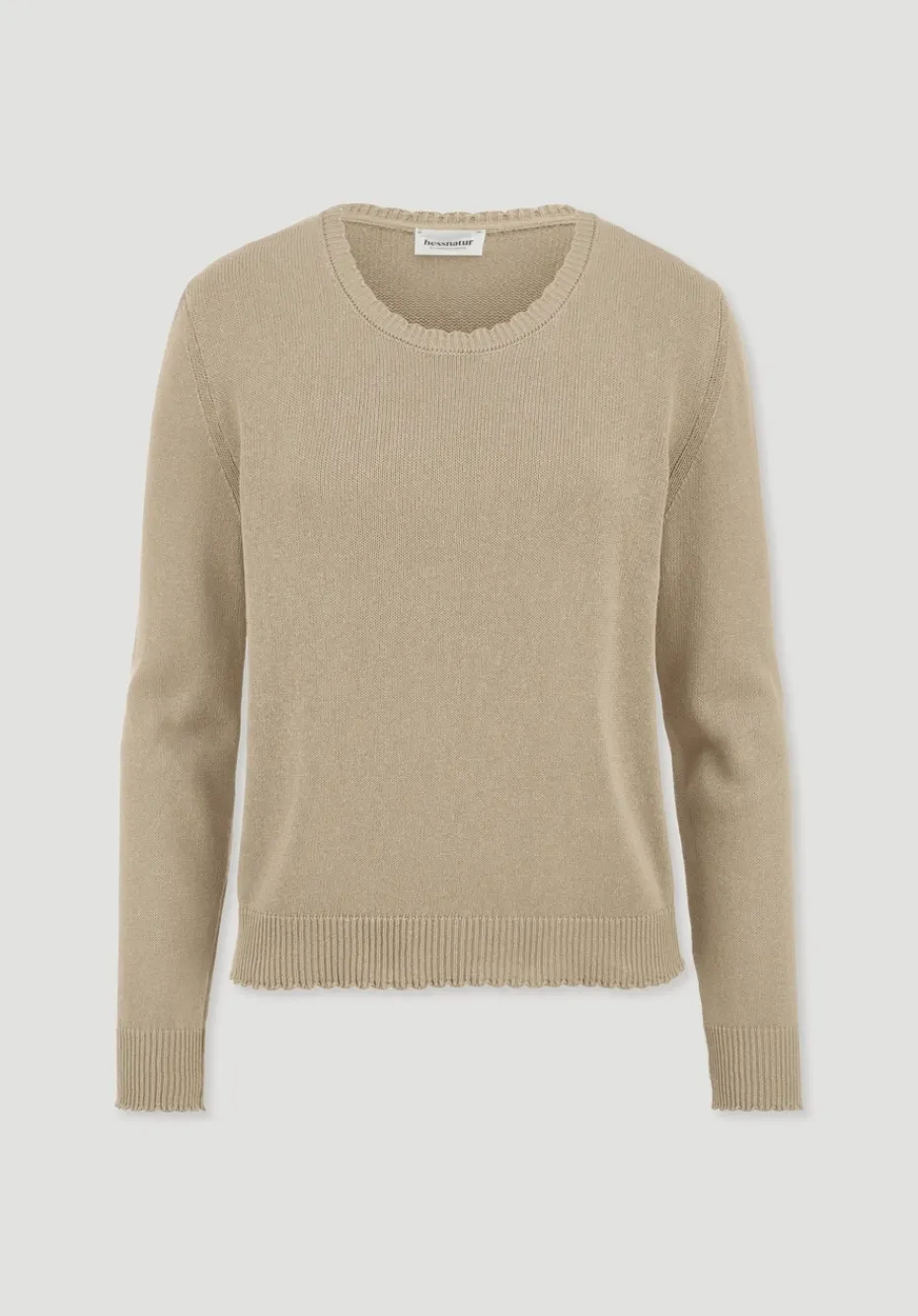 hessnatur Strick Pullover Relaxed aus Leinen mit Bio-Baumwolle und LENZING™ ECOVERO von taupe Outlet