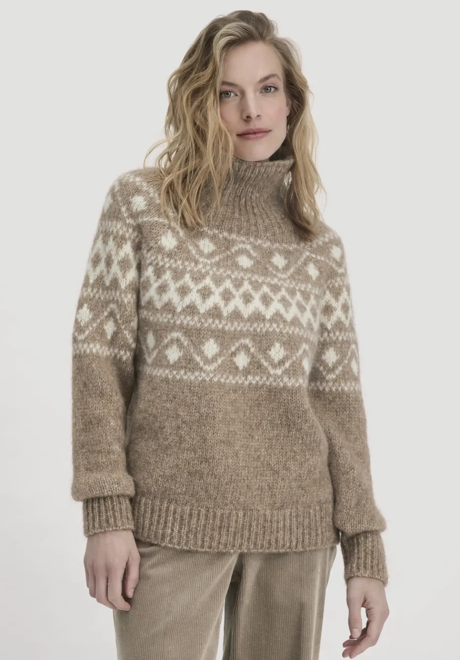 hessnatur Strick Pullover Relaxed aus Alpaka mit Bio-Baumwolle von naturcamel Sale