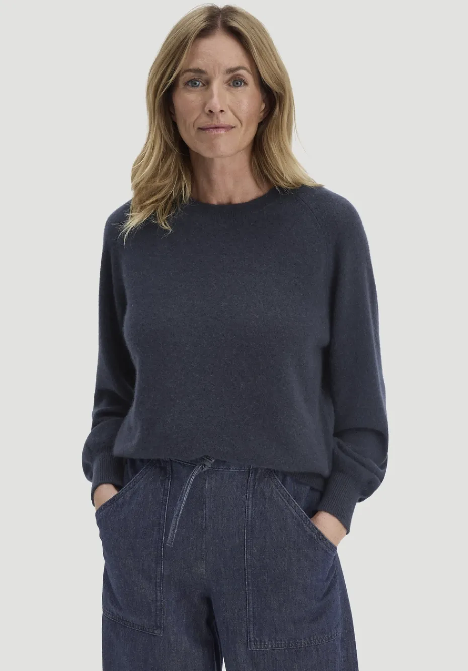 hessnatur Strick Pullover Relaxed BETTER RECYCLING aus reinem Cashmere von marine Clearance