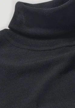 hessnatur Strick Rollkragen Pullover Slim aus reiner Bio-Merinowolle von schwarz Outlet